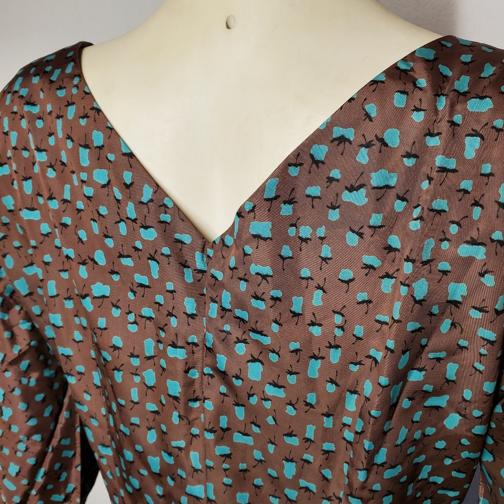 50s Vintage Fit Flare Abstract Fruit Dress - Picture 8 of 10